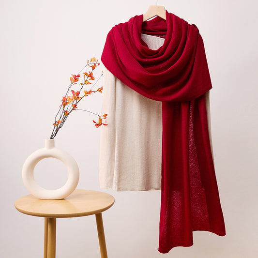 Classic Red Oversized Shawl Scarf