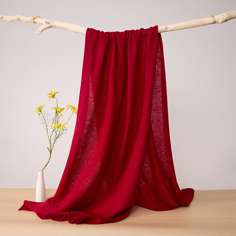 Classic Red Oversized Shawl Scarf