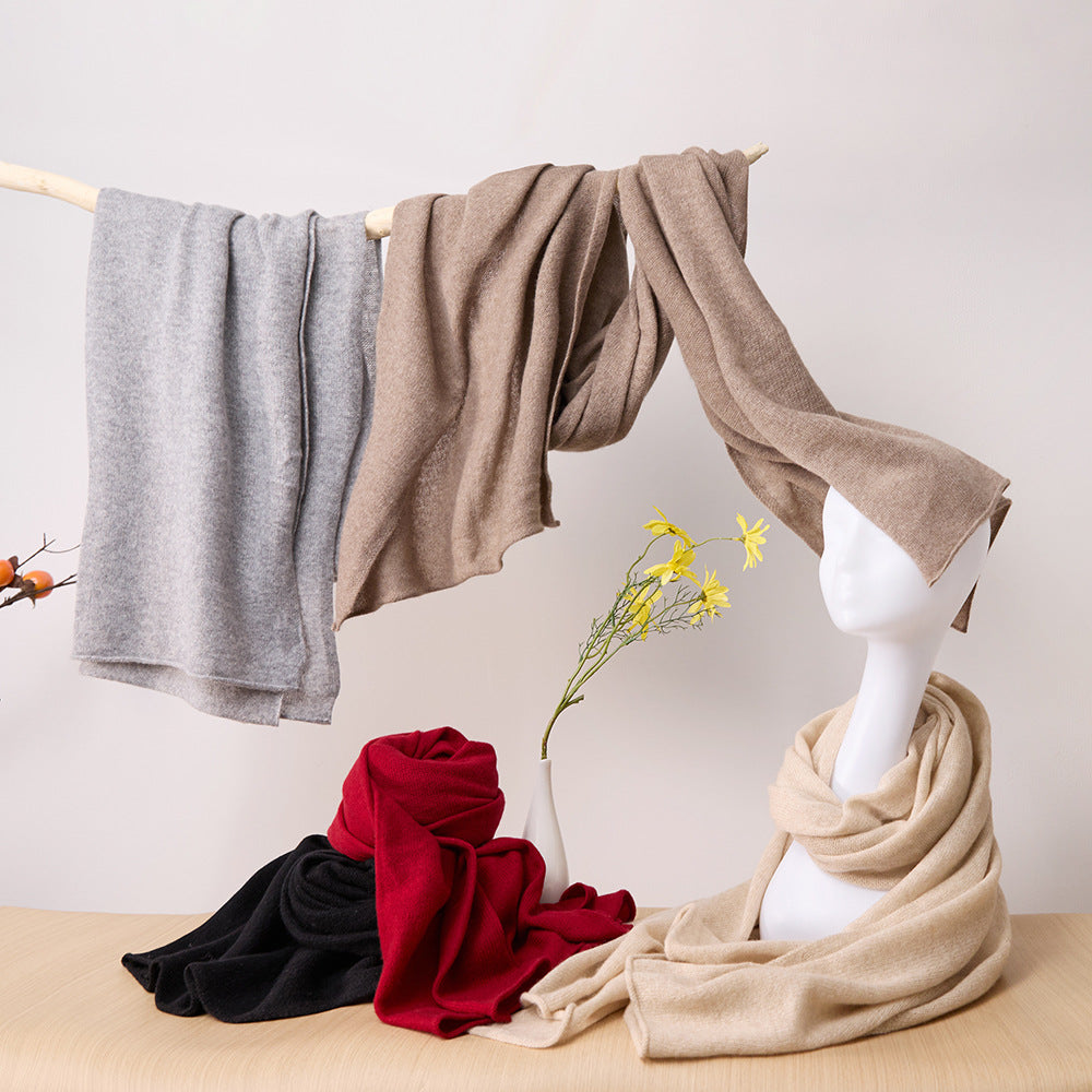 Elegant Beige Oversized Shawl Scarf